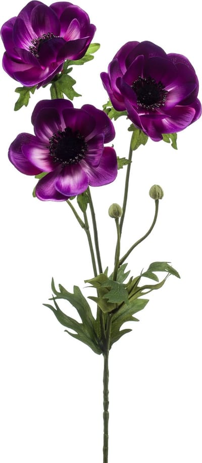 Emerald - Kunstbloem Anemoon 75cm paars - Kunstplant voor binnen