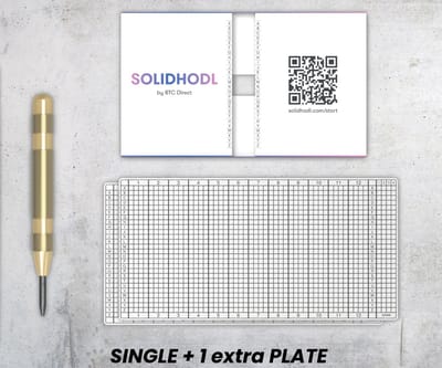 SOLIDHODL - Double - Recovery Seed Phrase Backup | 2x 24 woorden - Geschikt voor Ledger, Trezor, Blockstream, Secux, SafePal, Keystone (alle hardware wallets) - Crypto Steel