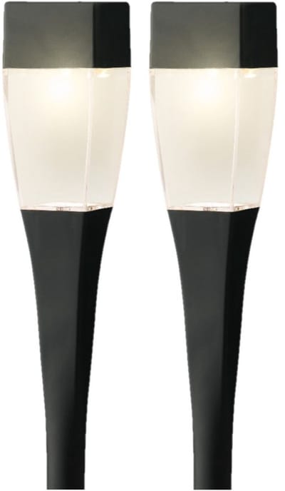 Set van 10x stuks solar tuinlamp/prikspot pilaar op zonne-energie 26 cm - Prikspots tuinverlichting