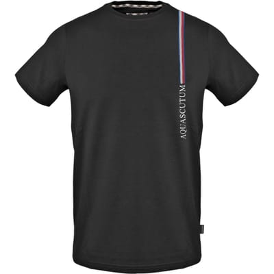 Aquascutum Heren Crew Neck Regular T-shirt (Zwart)