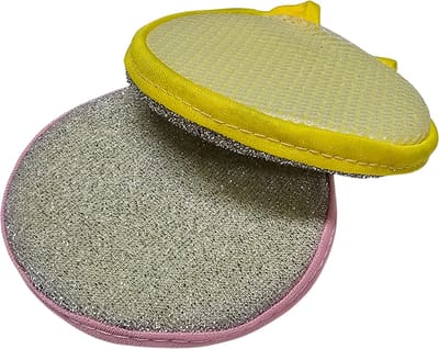 Gadgetpoint - Schoonmaaksponsjes - Poets spons - Keukenspons - Set van 2 - Geel en Roze