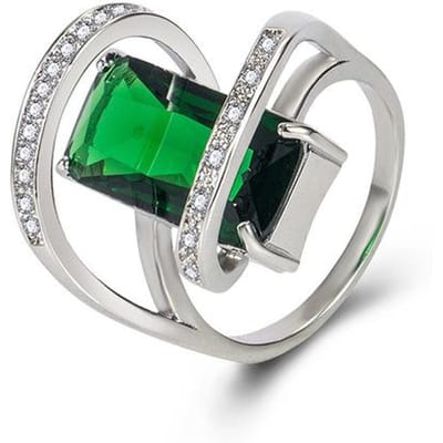 Sterling Zilver 925 Groene Smaragd Ring Voor Vrouwen Anillos De Zilver 925 Sieraden Natuurlijke Smaragd Edelsteen Pave Instelling Party Ringen 9