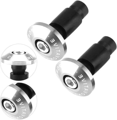 Stuureindkappen Motorfiets - Stuurdoppen Stuurstops - Bescherming Motoronderdelen - Universele 22mm Pasvorm - 1 Paar - Zilver