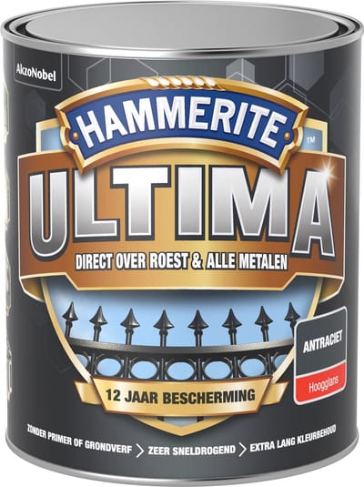 Hammerite Metaallak Ultima Hoogglans Antraciet 750ml