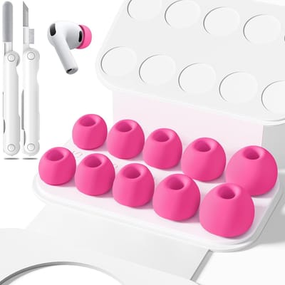 Vervangende Oordopjes voor AirPods Pro 3 (2025) met Reinigingsset en Opbergtas - Antislip Siliconen Oordopjes in Roze, Ideaal voor Comfort en Bescherming