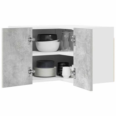 vidaXL - Hangkast - Beton - Grijs - en - Wit - 57 - x - 57 - x - 40 - cm - Bewerkt - hout