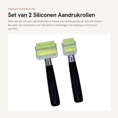 Dailygoods- Aandrukrol Professionele Siliconen - Aandrukrol 30 mm/50 mm - Behangroller - Gereedschap - Rubber - Ergonomisch Handvat - Roller