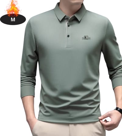 Livano Poloshirt Heren - T-Shirt Heren - Shirt - Overhemd - Polo Shirt Lange Mouwen - Groente - M