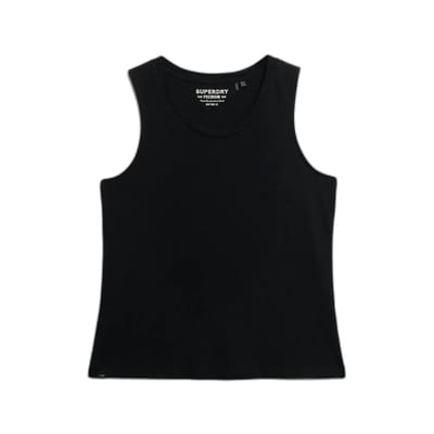 Superdry Scoop Neck Mouwloos T-shirt Zwart M Vrouw