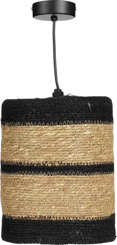 Mica Decorations Jinx Hanglamp - H20 x Ø15 cm - Jute - Zwart