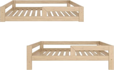 Stapelbed Kinderen - Omvormbaar Bed - Kinderslaapkamer Inrichting - Met Verhoogde Poten - 90 x 180 cm