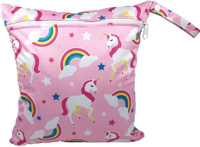 Strandtas met ritssluiting – Waterdichte strandtas – Luiertas – 28x30 cm –Regenboogpaard SM290