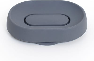 Bosign - Zeephouder - Soap Saver - Flow Plus - Donker grijs - Ovaal - Siliconen - L 14 x B 10 x H 3,5 cm