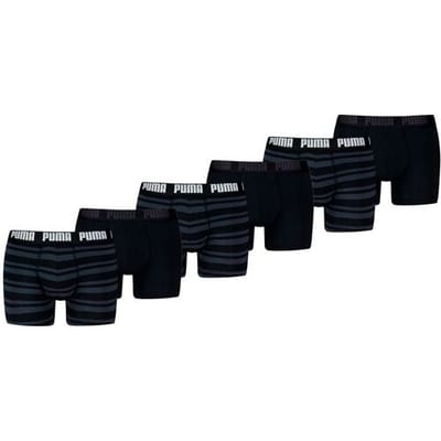 Puma Boxershorts Everyday Heritage Stripe - 6 pack - Zwart - Heren Ondergoed - Maat S