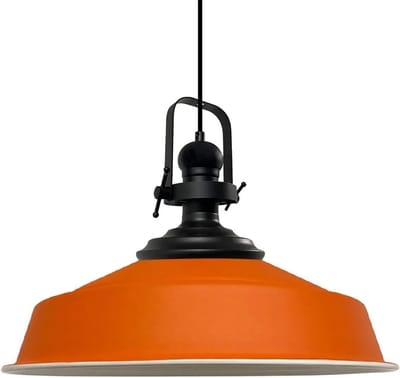 Bamyum Black-Asletl Hanglamp Industrieel Oranje Metaal Ø40 cm, Vintage Hanglamp, E27 Pendellamp