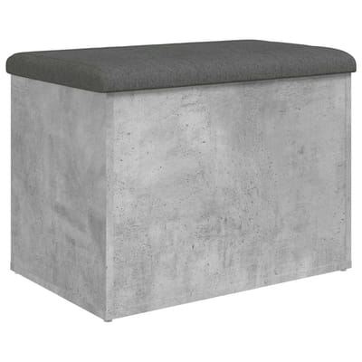 vidaXL - Opbergbankje - 62x42x45 - cm - bewerkt - hout - betongrijs