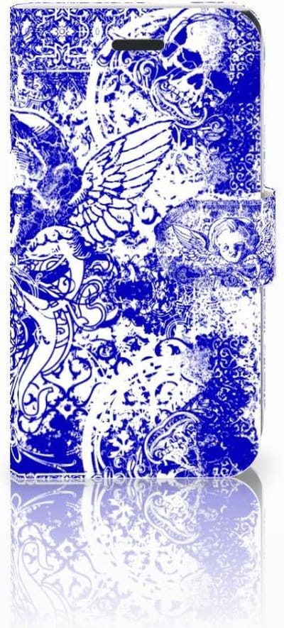 Telefoonhoesje met Naam Samsung Galaxy Xcover 3 | Xcover 3 VE Angel Skull Blauw