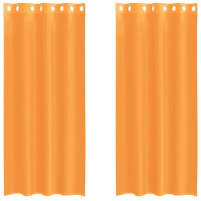 vidaXL - Gordijnen - voile - met - doorvoertules - 2 - st - 140x245 - cm - oranje