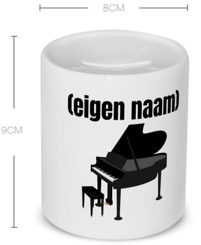 Akyol - piano met eigen naam Spaarpot - Piano - muziek liefhebbers - iemand die houdt van piano spelen - verjaardag - cadeau - kado - 350 ML inhoud