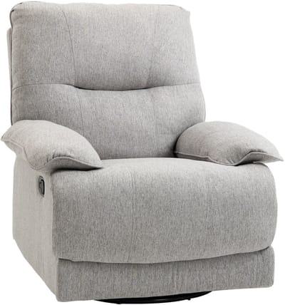 HOMCOM Sofa Relaxstoel Polyester, MDF 89L x 98B x 101H cm Lichtgrijs