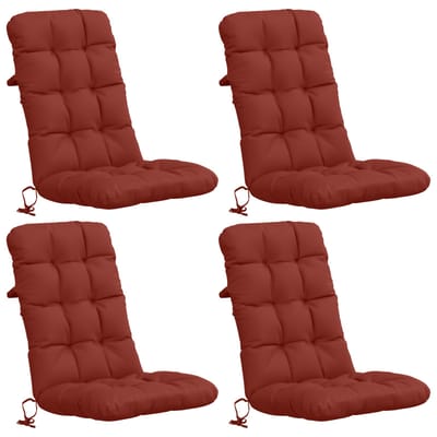vidaXL - 4-delige - hoogrugkussen - VIANEN - 4 - pcs - 100% - Polyester - Rood