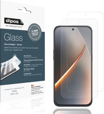 dipos – 2x Matte Pantserfolie geschikt voor Nubia Neo 5 5G | 9H Screenprotector