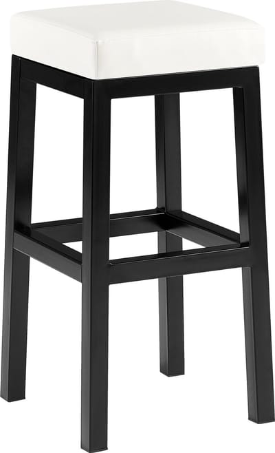 CLP Taylor Barkruk - zwart metalen frame - Zithoogte 78 cm - kunstleer - wit/zwart