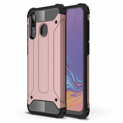 Ntech Hoesje Geschikt Voor Samsung Galaxy A30 Hybrid Armor Hoesje - Rose Goud