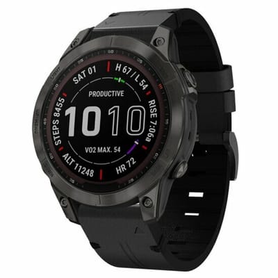 By Qubix - Geschikt voor Garmin bandje - 22mm Quickfit - Leren bandje - Zwart - Geschikt voor Garmin Instinct 3 / Instinct E - 45mm