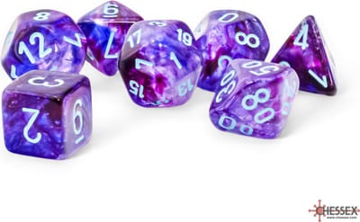 Chessex Nebula Nocturnal Dice Set - 7-delige Mega Set voor RPG games
