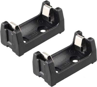 Batterij Houder - Batterijdoos Socket - Apparaten Voeden - Met Pinnen - 34x17x18.5 mm - Zwart