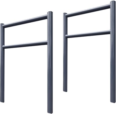 TRUTZHOLM - Fietsaanleunbeugels Set van 2 - Met Tussenstang - 115 x 75 cm - Antraciet - Inbetonneren - Staal - Ø 60 mm - Type H