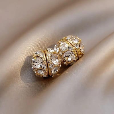 Magneet Oorbel Zirkoon Kristal Sterke Magnetische Therapie Afslanken Gezondheidszorg Power Clip Oorbellen Feest Bruiloft Sieraden goud