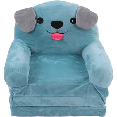 Blauwe Puppy Kinderbank Schattige Cartoon Opvouwbaar Kleine Bank Bed Dubbel Gebruik Kinderzitje 3 Lagen gray