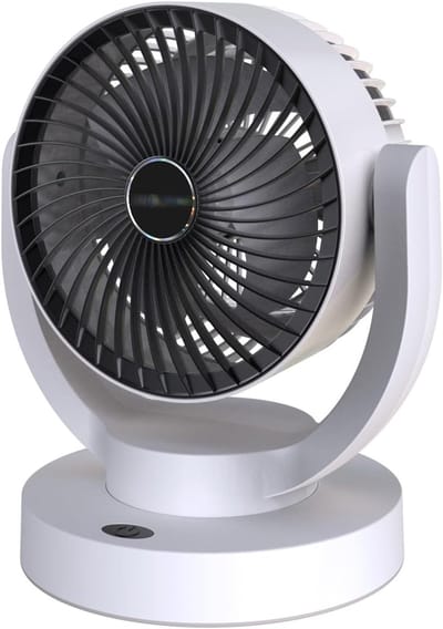 Ventilator - Luchtcirculatieventilator -Oscillerende Stille Bureauventilator - Mini Luchtcirculatieventilator - Oplaadbaar - Geschikt voor Slaapkamer, Thuis, Kantoor en Reizen - Zwart - Compact en Krachtig