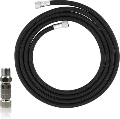Nylon luchtcompressorslang van 3 meter voor airbrushes met G1/8 snelverbindingen en standaard aansluitingen