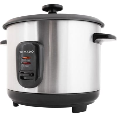 Tomado TRC1001S - Rijstkoker - 5 porties - 1 liter inhoud - Warmhoudfunctie - Anti aanbaklaag - PFAS vrij - RVS design