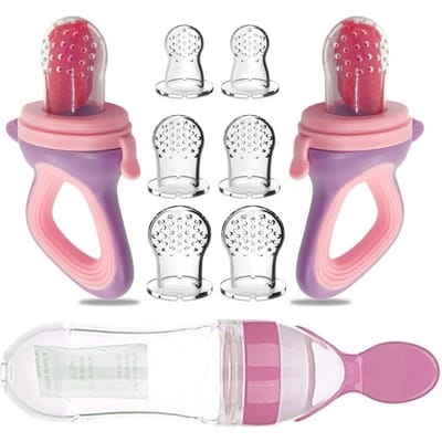 Presser biberon tasse Silicone nouveau-né bébé sucette formation cuillère à riz infantile céréales complément alimentaire mangeoire vaisselle rose