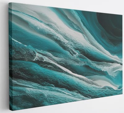 Saammp Canvas Schilderij - Turqoise - Abstract - 30x20 - Foto op canvas - Wanddecoratie - Muurdecoratie Woonkamer - Slaapkamer decoratie - Canvas Print