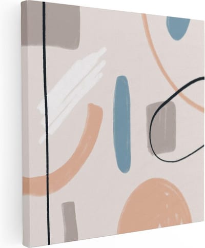 Artaza Canvas Schilderij Organisch Abstract - 30x30 cm - Klein - Muurdecoratie Woonkamer - Wanddecoratie Modern - Kamer Accessoires