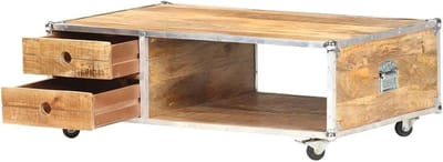 Salontafel - Accenttafel - Woonkamer Meubel - Massief Mangohout - 89 x 59 x 33 cm - Bruin