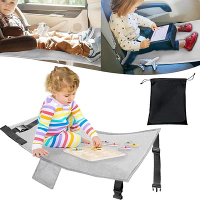 Vliegtuig Voetensteun - Reisbed Kinderen - Comfortabel Reizen - Zetelverbreder - 40 x 40 x 35 cm - Grijs
