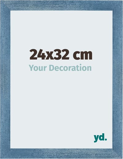 Your Decoration - Fotolijst 24x32 cm - MDF - Helder Blauw Geveegd - Mura