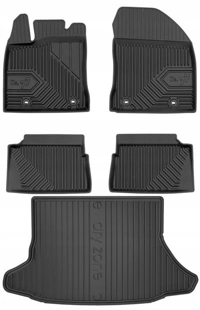 FROGUM PROLINE – Rubber vloermatten + kofferbakmat set – Lexus CT 2010-2021 – TPE, geurloos (zonder subwoofer)