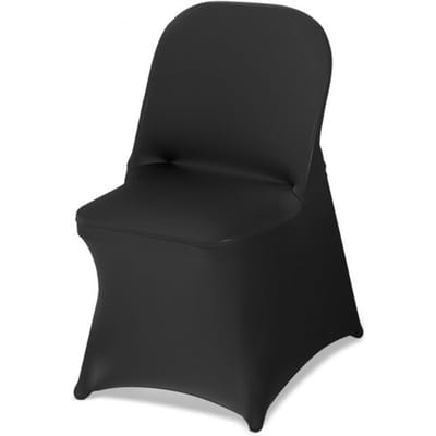 VEVOR stoelhoezen, stretch stoelhoezen, 150 stuks, wasbare en afneembare stoelhoezen van polyester-spandex voor bruiloften en diners, geschikt voor klapstoelen (45 x 46 x 77 cm), zwart