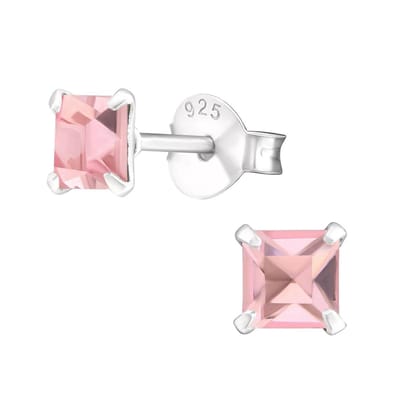 Amanto Oorbellen Flynn Pink - 925 Zilver E-Coating - ∅4mm
