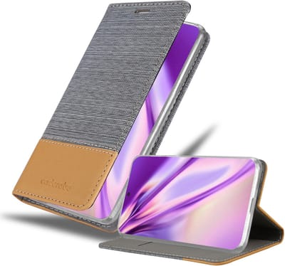 Cadorabo Hoesje geschikt voor Samsung Galaxy S22 ULTRA in LICHTGRIJS BRUIN - Beschermhoes met magnetische sluiting, standfunctie en kaartvakje Book Case Cover Etui