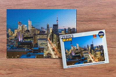 Puzzel De stad Toronto vlak na zonsondergang - Legpuzzel - Puzzel 1000 stukjes volwassenen