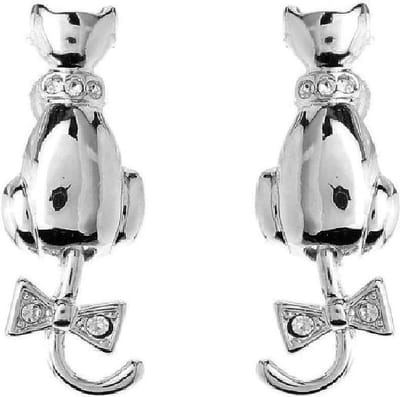Behave - Oorbellen kat zilverkleur - Schattig & Speels - Feestlook