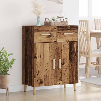 vidaXL - Dressoir - Oud - hout - 34 - x - 69.5 - x - 89 - cm - Bewerkt - hout
